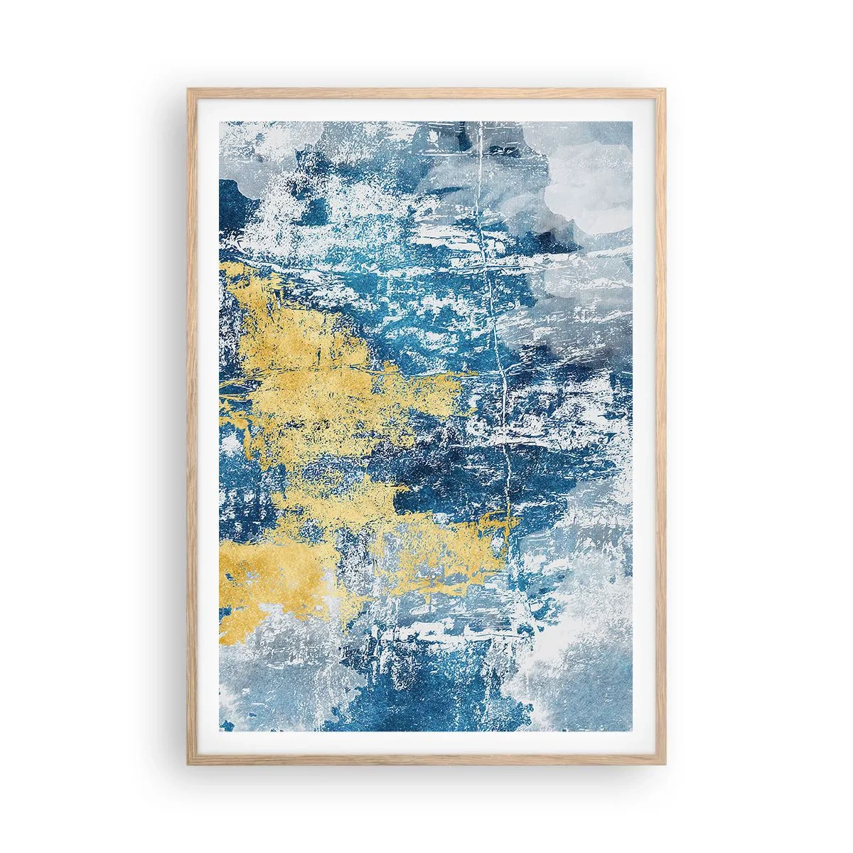 Poster in einem Rahmen aus heller Eiche - Abstraktion voller Wetter - 70x100 cm