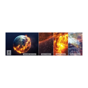 Fototapetenmuster Standard Eco - Die Flamme der Apokalypse - Kosmos, Planet Erde, Feuerflammen - 100x30 cm