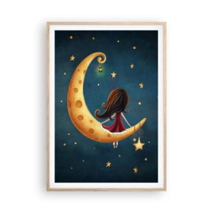 Poster in einem Rahmen aus heller Eiche - Einmal… - 70x100 cm