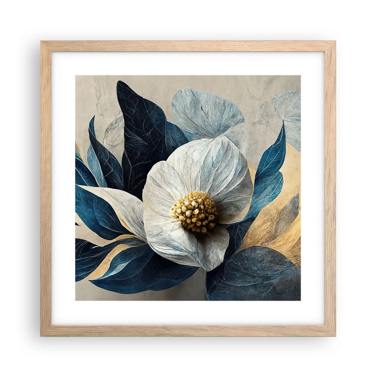 Poster in einem Rahmen aus heller Eiche - Er hat ein Herz aus Gold - 40x40 cm