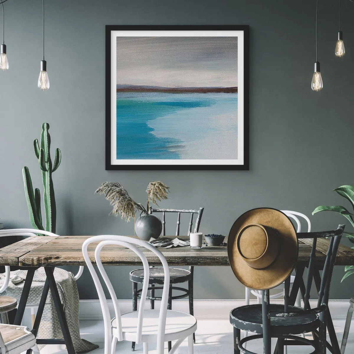 Poster in einem schwarzem Rahmen - Horizontale Landschaft - 60x60 cm