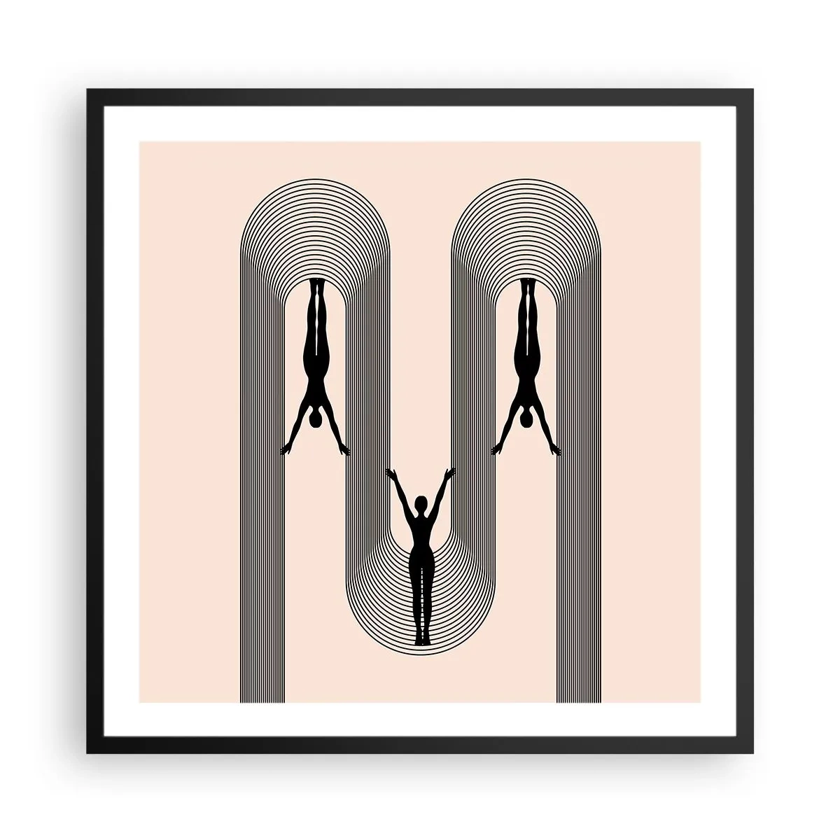 Poster in einem schwarzem Rahmen - Verkehrt herum - 60x60 cm