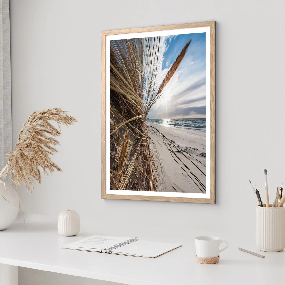 Poster in einem Rahmen aus heller Eiche - Ein Treffen der Elemente der Natur - 61x91 cm