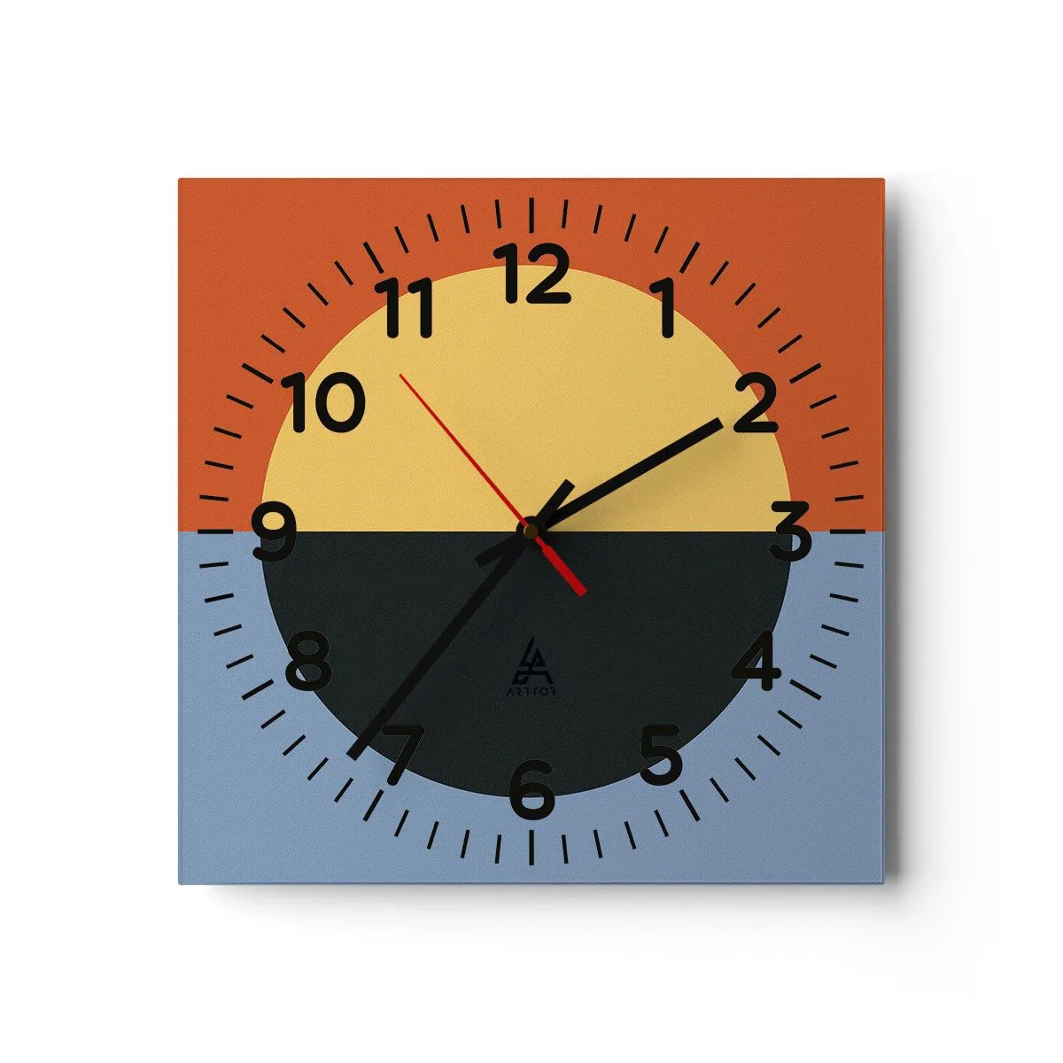 Wanduhr - Glasuhr - Eine Komposition aus Wärme und Kühle - 40x40 cm