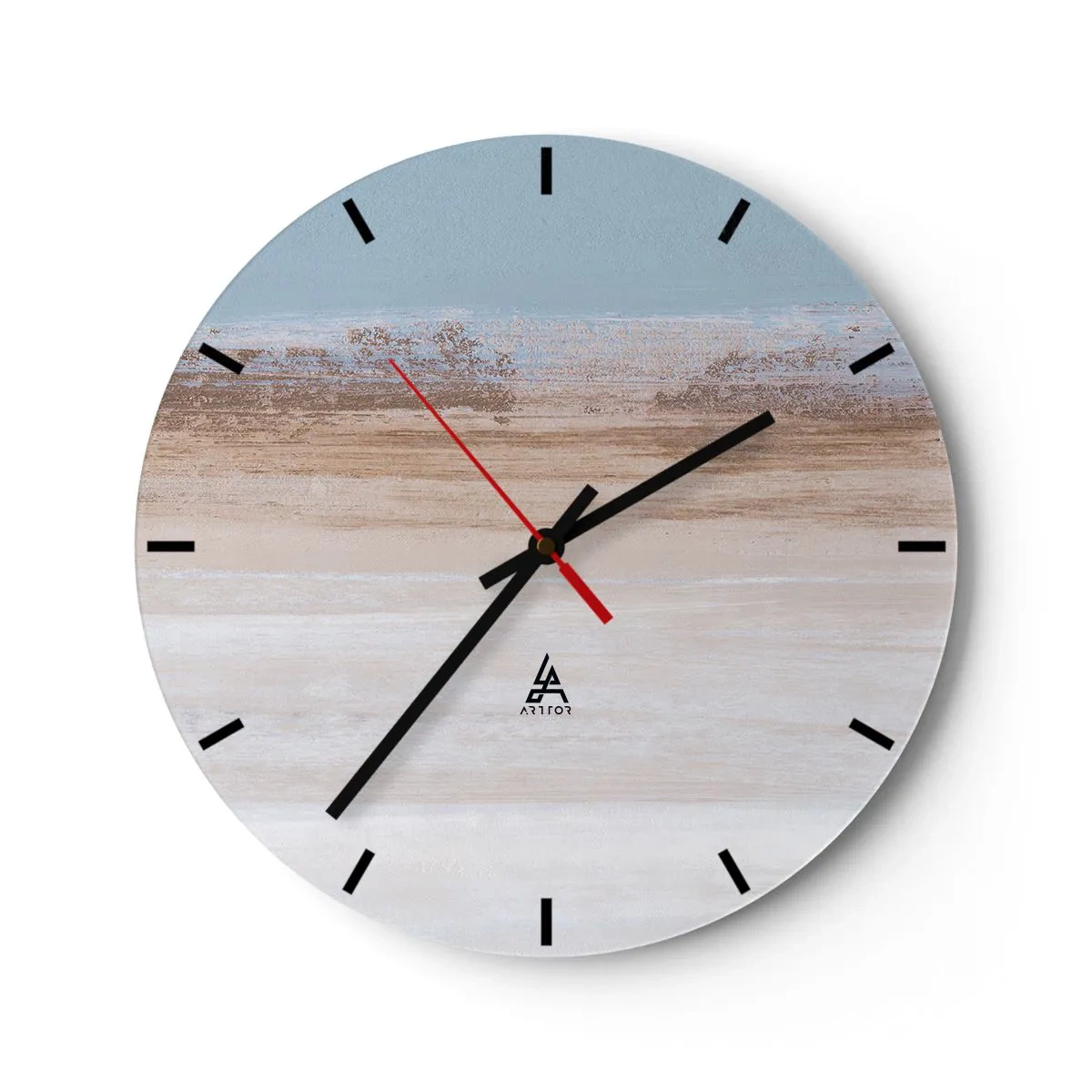 Wanduhr - Glasuhr - Mehrdeutige Landschaft - 40x40 cm