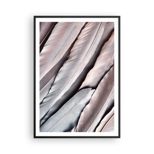 Poster in einem schwarzem Rahmen - In rosa Silber - 70x100 cm