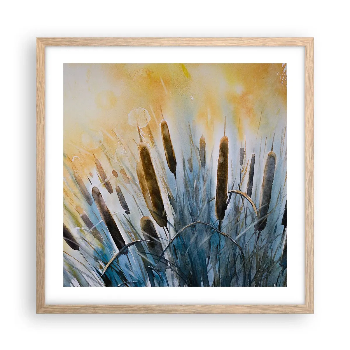 Poster in einem Rahmen aus heller Eiche - Die Kälte des Wassers, die Hitze der Sonne - 50x50 cm