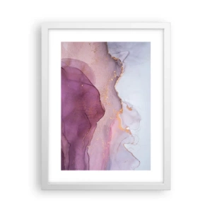 Poster in einem weißen Rahmen - Violett und lila Wellen - 30x40 cm