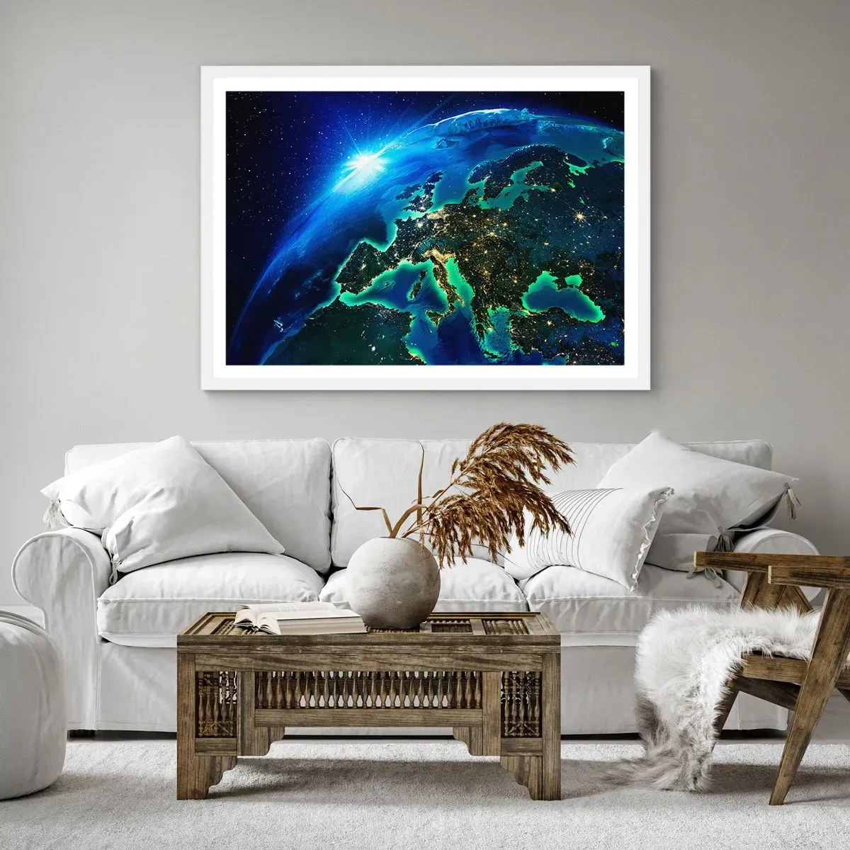 Poster in einem weißen Rahmen - Funkelndes Europa - 100x70 cm