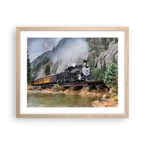 Poster in einem Rahmen aus heller Eiche - Wo willst du hin? Wohin? - 50x40 cm