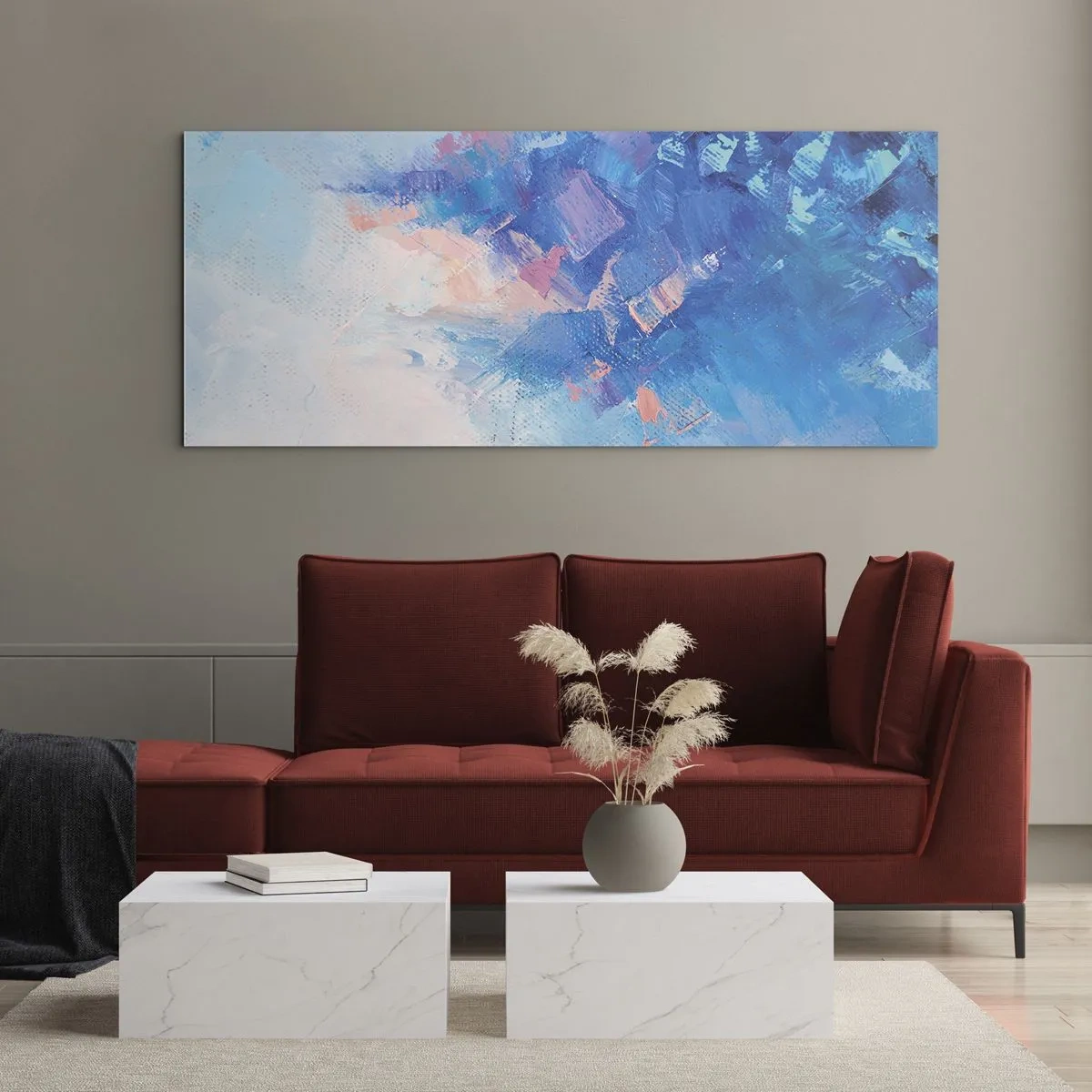 Glasbild - Bild auf glas - Winter-Abstraktion - 100x40 cm