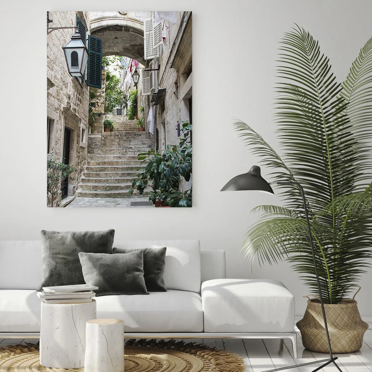 Glasbild - Bild auf glas - Eine bezaubernde Gasse - 70x100 cm