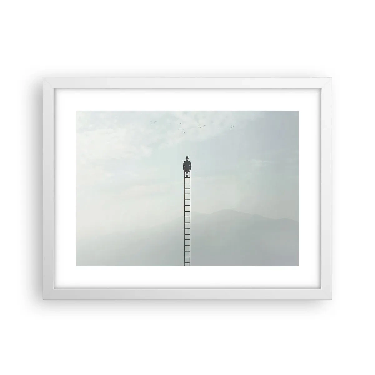 Poster in einem weißen Rahmen - Erhebe dich darüber! - 40x30 cm