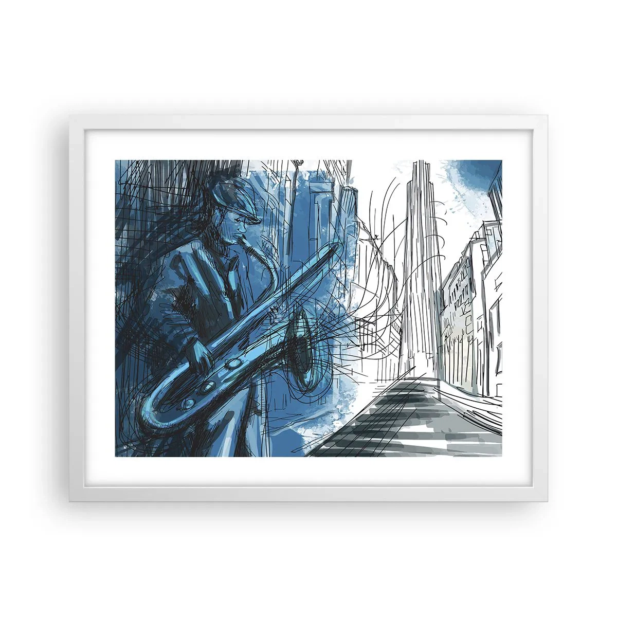 Poster in einem weißen Rahmen - Urbane Rhapsodie - 50x40 cm