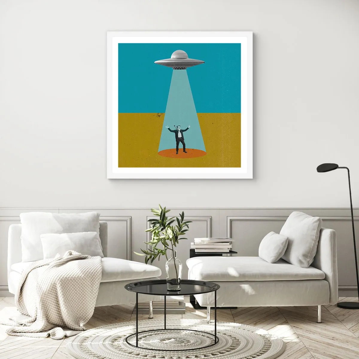 Poster in einem weißen Rahmen - Nahe Begegnung - 30x30 cm