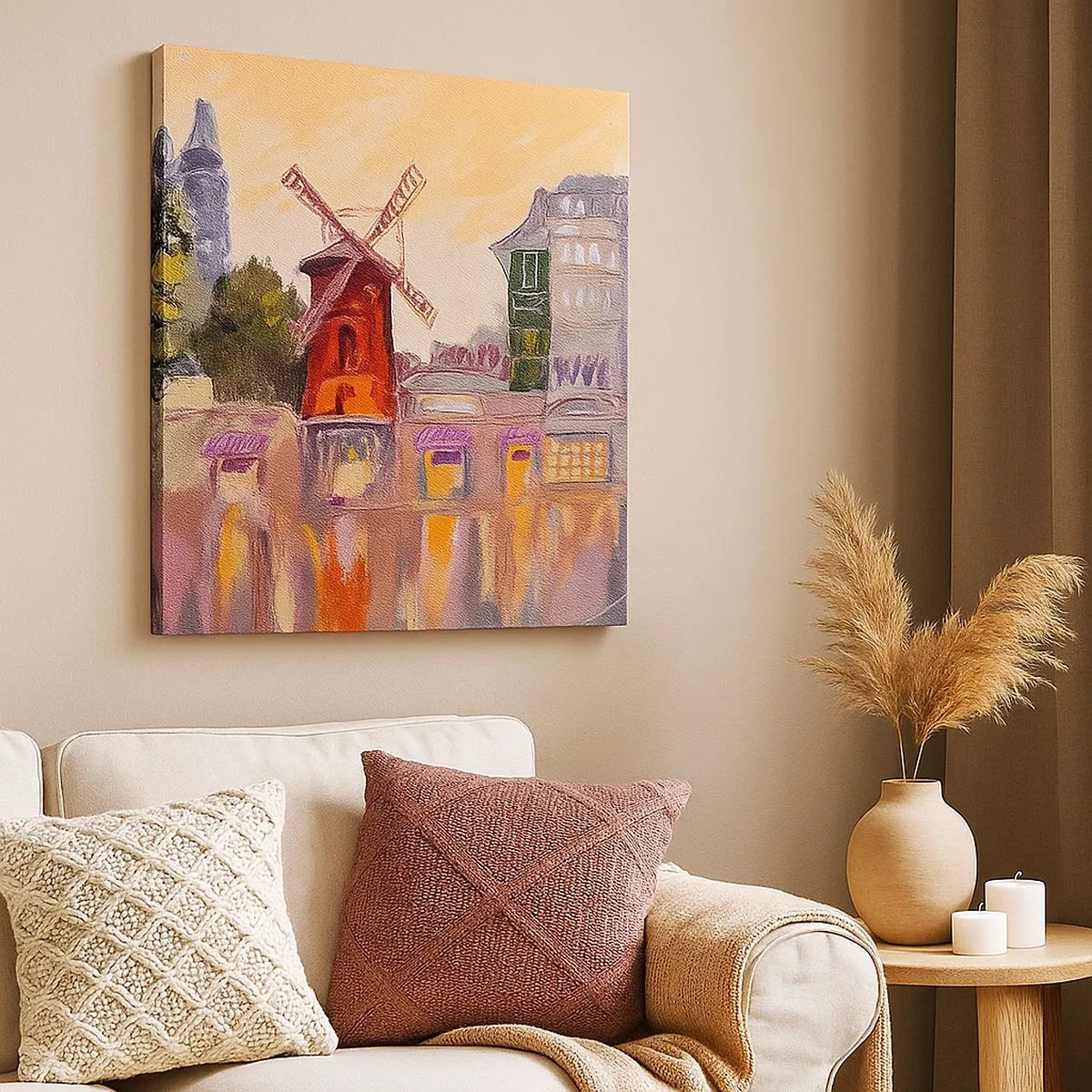 Bild auf Leinwand - Leinwandbild - Pariser Ikonen – Moulin Rouge - 30x30 cm