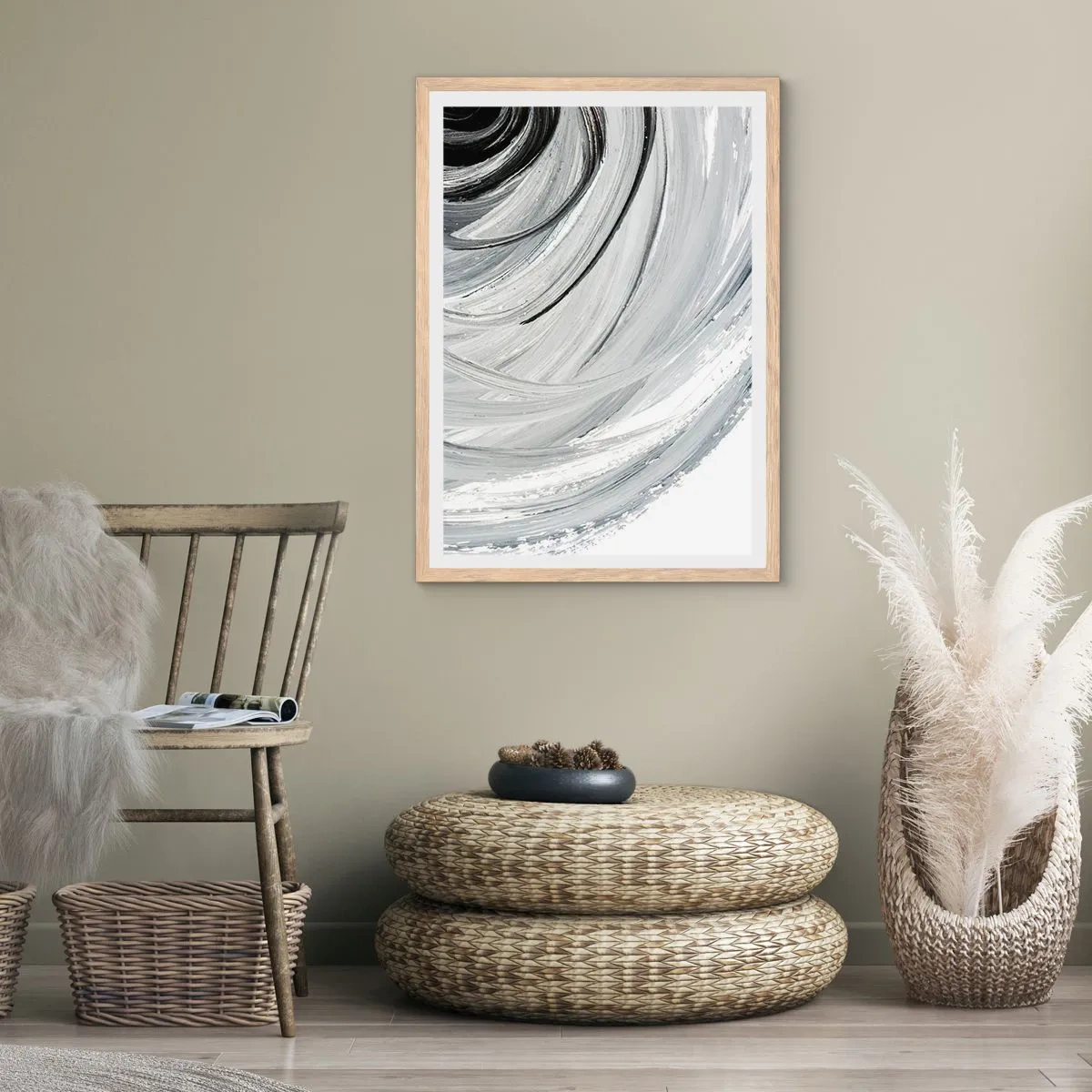 Poster in einem Rahmen aus heller Eiche - Orbitale Komposition - 61x91 cm