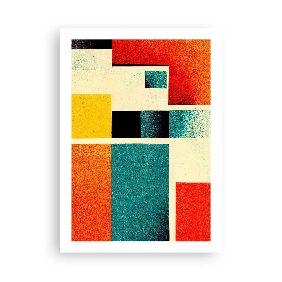 Poster - Geometrische Abstraktion im modernistischen Stil - 50x70cm - Geometrische Abstraktion – gute Energie - Moderne Wanddekoration für Wohnzimmer und Schlafzimmer ARTTOR