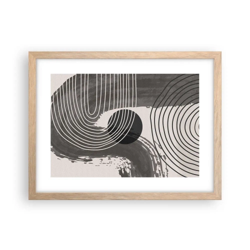 Poster in einem Rahmen aus heller Eiche - Oval gewinnt - 40x30 cm