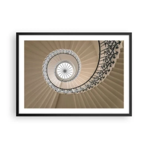 Poster in einem schwarzem Rahmen - Wendeltreppe in elegantem geometrischem Ansatz - 70x50cm - Im Inneren der Muschel - Moderne Wanddekoration für Wohnzimmer und Schlafzimmer ARTTOR