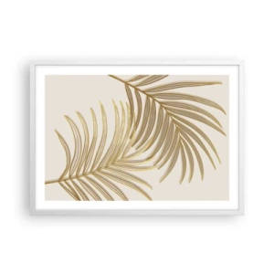 Poster in einem weißen Rahmen - Goldene Palme! - 70x50 cm