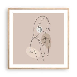 Poster in einem Rahmen aus heller Eiche - Mädchenhafte Ikone - 60x60 cm