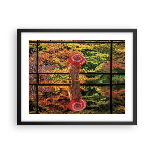 Poster in einem schwarzem Rahmen - Im Tempel der Natur - 50x40 cm