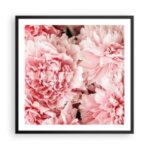 Poster in einem schwarzem Rahmen - Rosa Traum - 60x60 cm