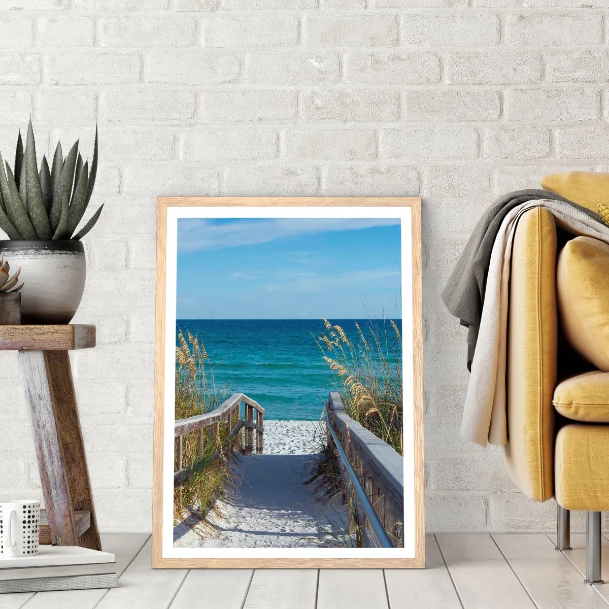 Poster in einem Rahmen aus heller Eiche - In der Sonne, im Wind - 30x40 cm