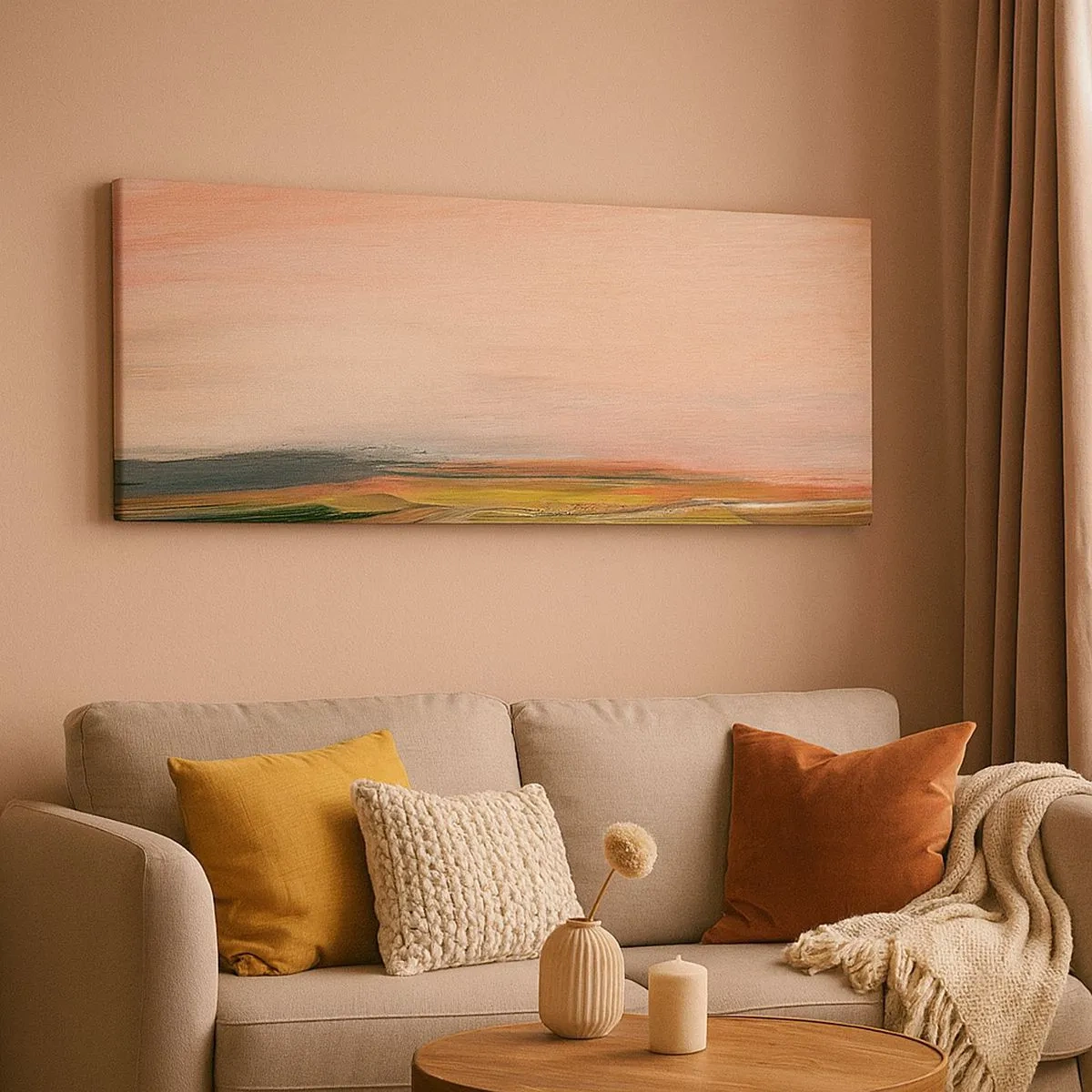 Bild auf Leinwand - Leinwandbild - In Rosatönen - 100x40 cm