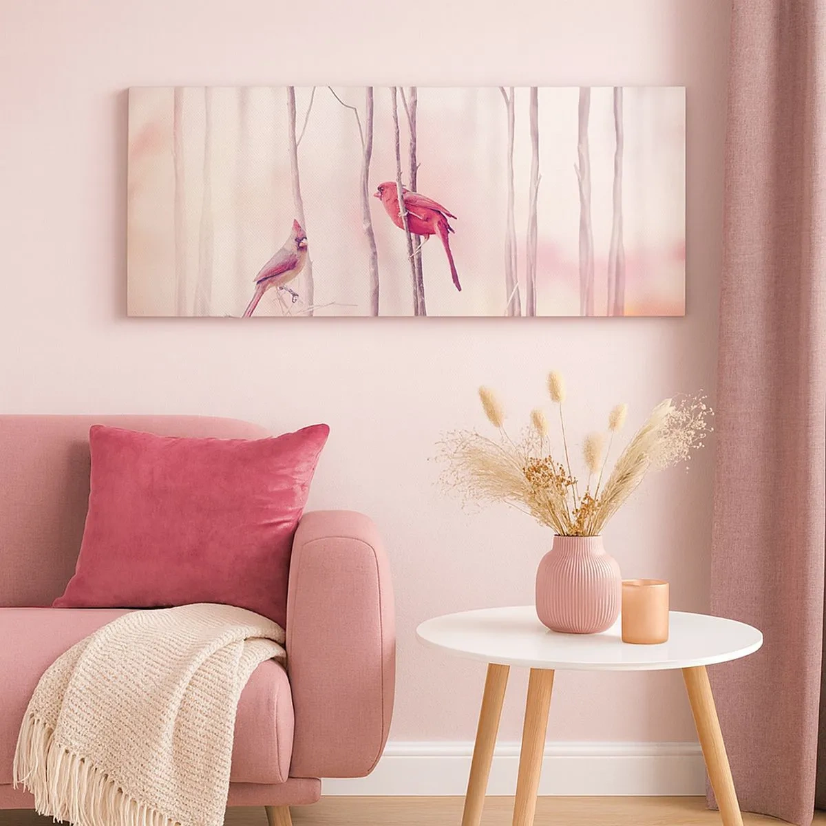 Bild auf Leinwand - Leinwandbild - Geschichte vom rosa Wald - 100x40 cm