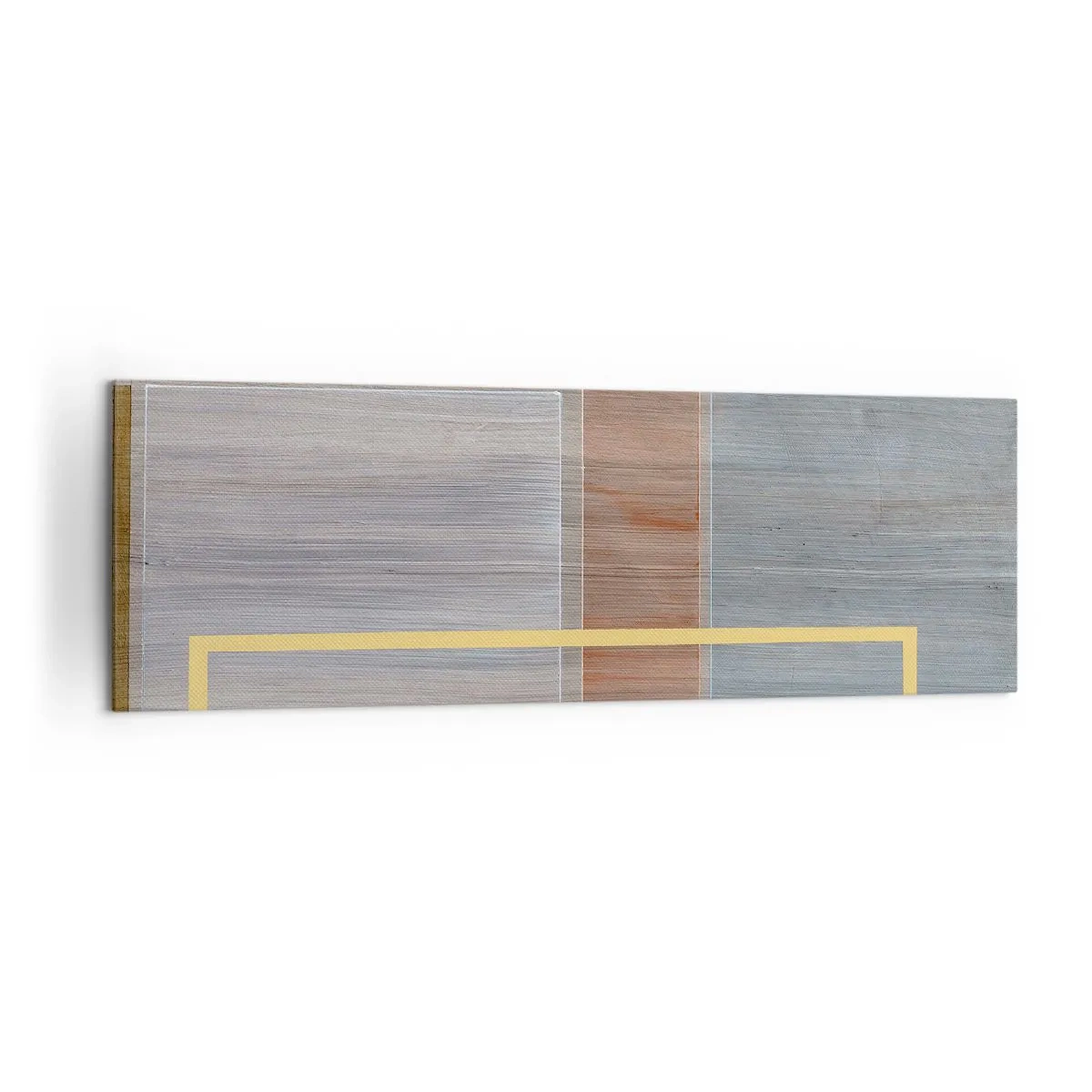 Bild auf Leinwand - Leinwandbild - Geometrische Komposition in Pastellfarben mit Rechtecken - 160x50cm - Einfach und ruhig - Moderne Wanddekoration für Wohnzimmer und Schlafzimmer ARTTOR