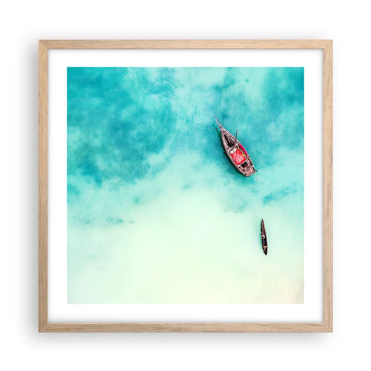 Poster in einem Rahmen aus heller Eiche - Denn an den Stränden von Sansibar, wenn der Wasserüberschuss ... - 50x50 cm