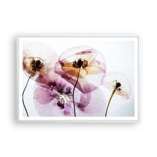 Poster in einem weißen Rahmen - Transparente Körperblumen - 100x70 cm