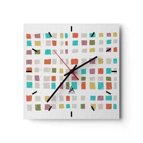 Wanduhr - Glasuhr - Unbekanntes Spiel - 40x40 cm