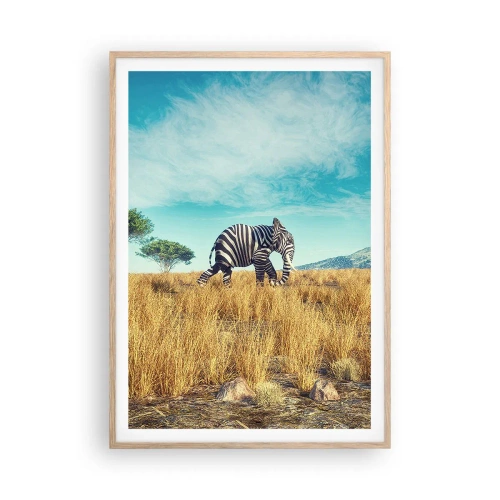 Poster in einem Rahmen aus heller Eiche - Grau ist nicht mehr in Mode - 70x100 cm