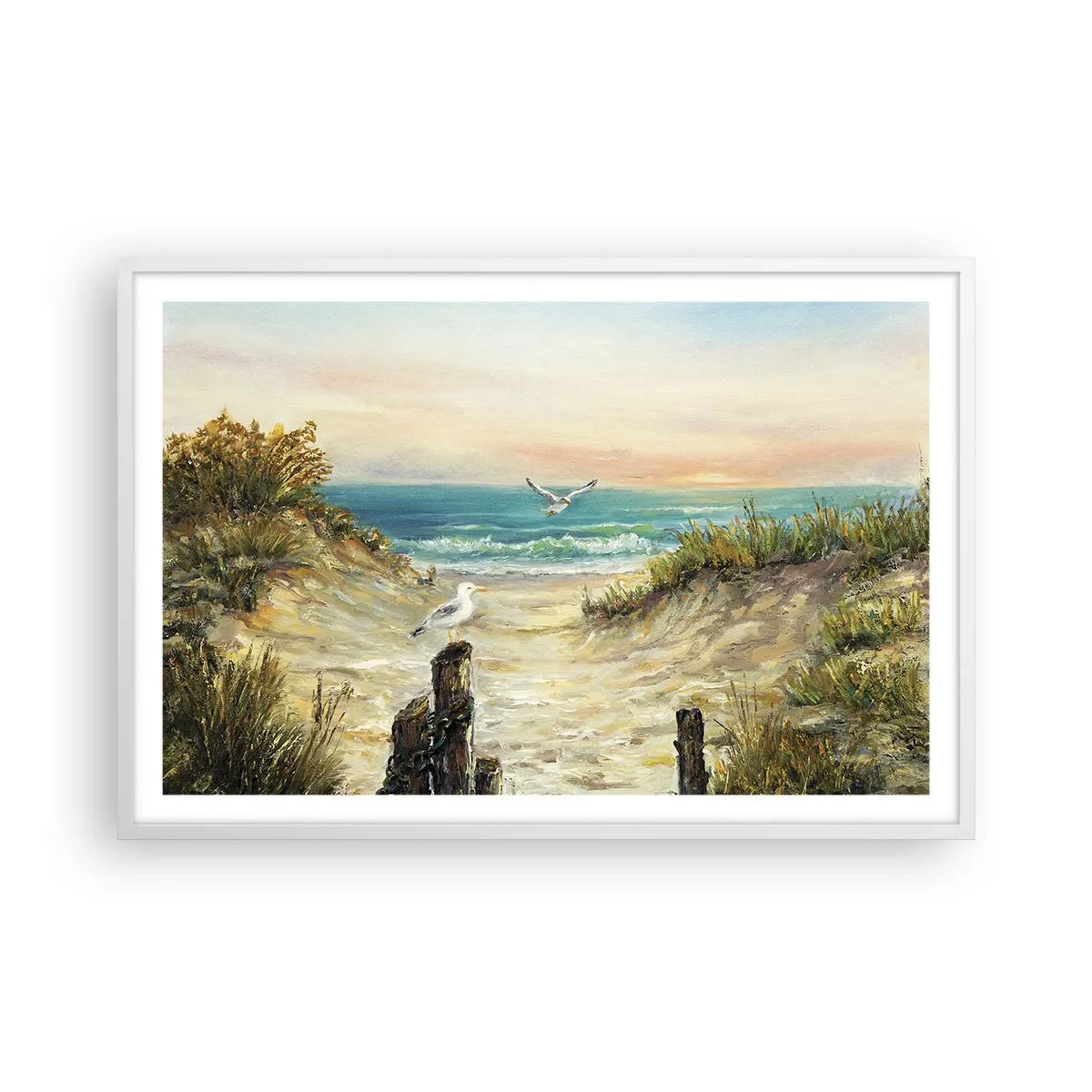 Poster in einem weißen Rahmen - Windlose Abgeschiedenheit - 91x61 cm