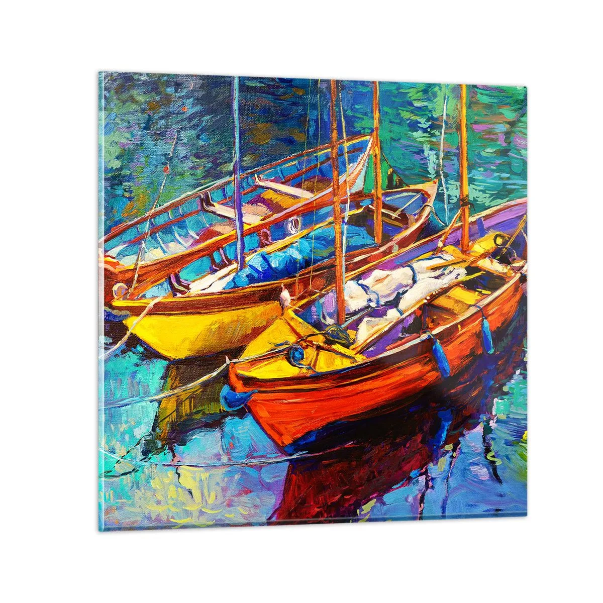 Glasbild - Bild auf glas - Auf Wasser dick mit Farben - 50x50 cm