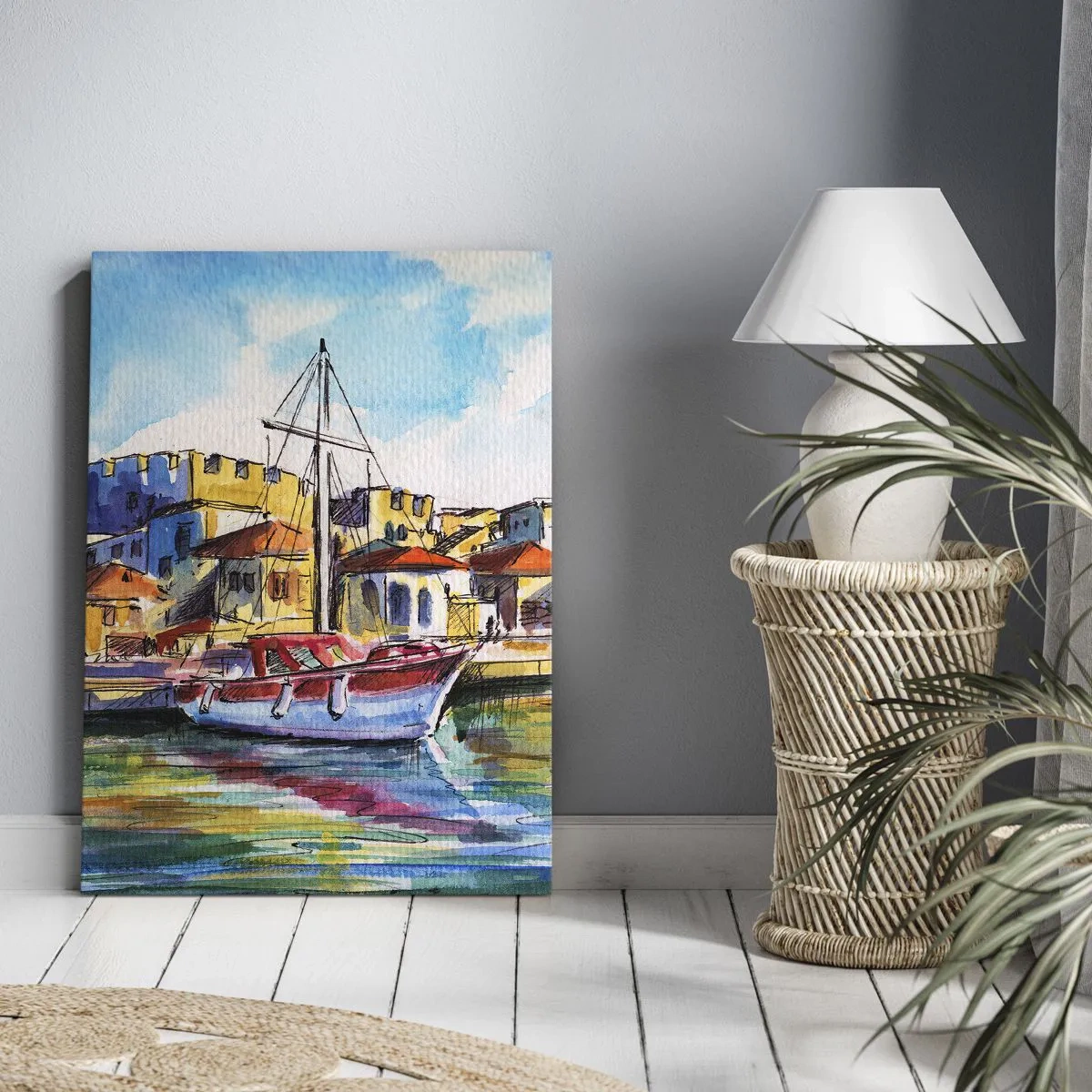 Bild auf Leinwand - Leinwandbild - Regenbogennachmittag - 45x80 cm