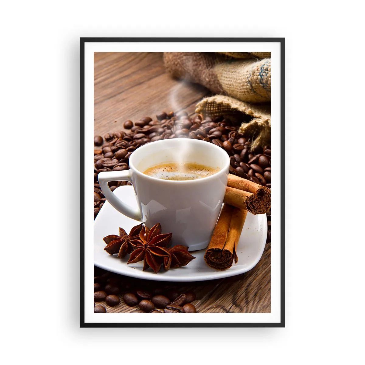 Poster in einem schwarzem Rahmen - Würziger Geschmack und Aroma - 70x100 cm