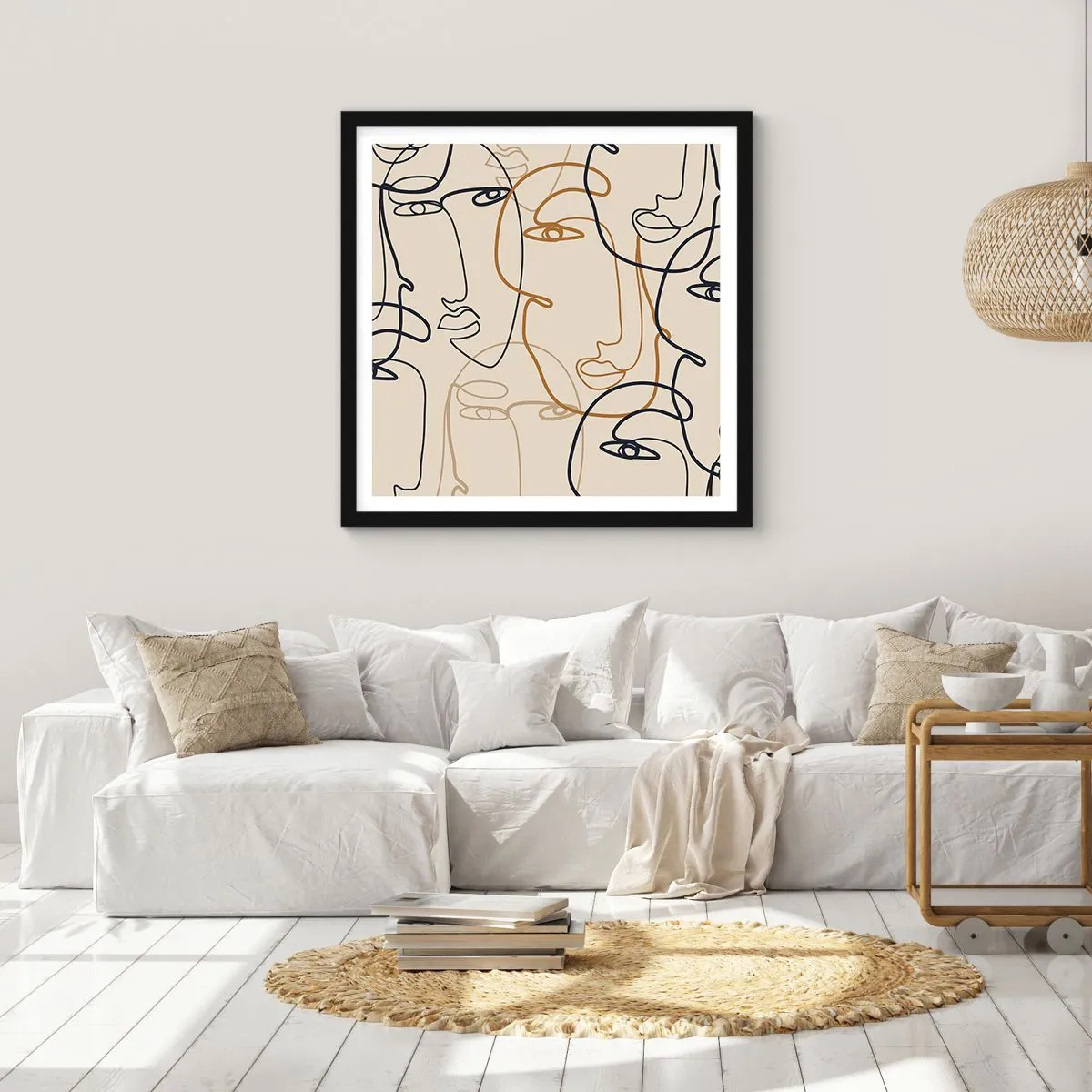 Poster in einem schwarzem Rahmen - Das Porträt wird multipliziert - 50x50 cm