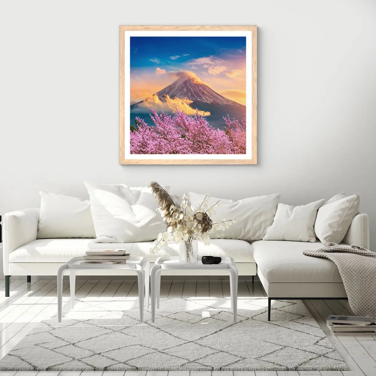 Poster in einem Rahmen aus heller Eiche - Japanische Heiligkeit - 40x40 cm