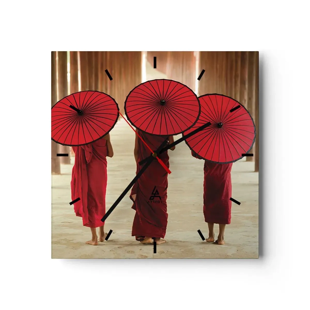 Wanduhr - Glasuhr - Auf dem Weg ins Reine Land - 40x40 cm