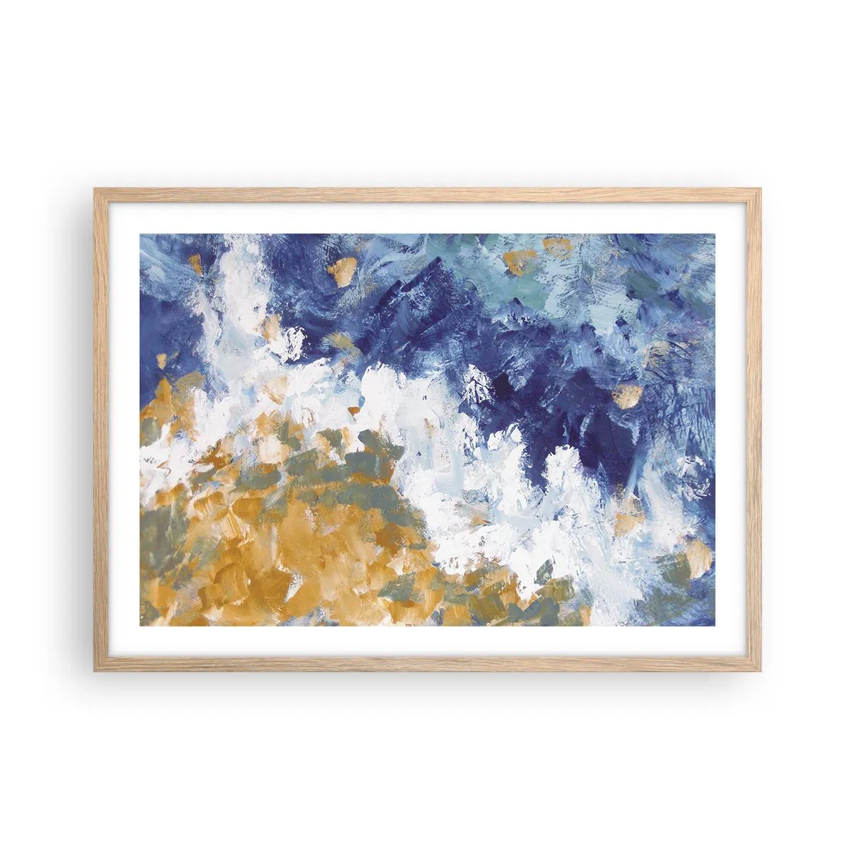Poster in einem Rahmen aus heller Eiche - Tanz der Naturelemente - 70x50 cm