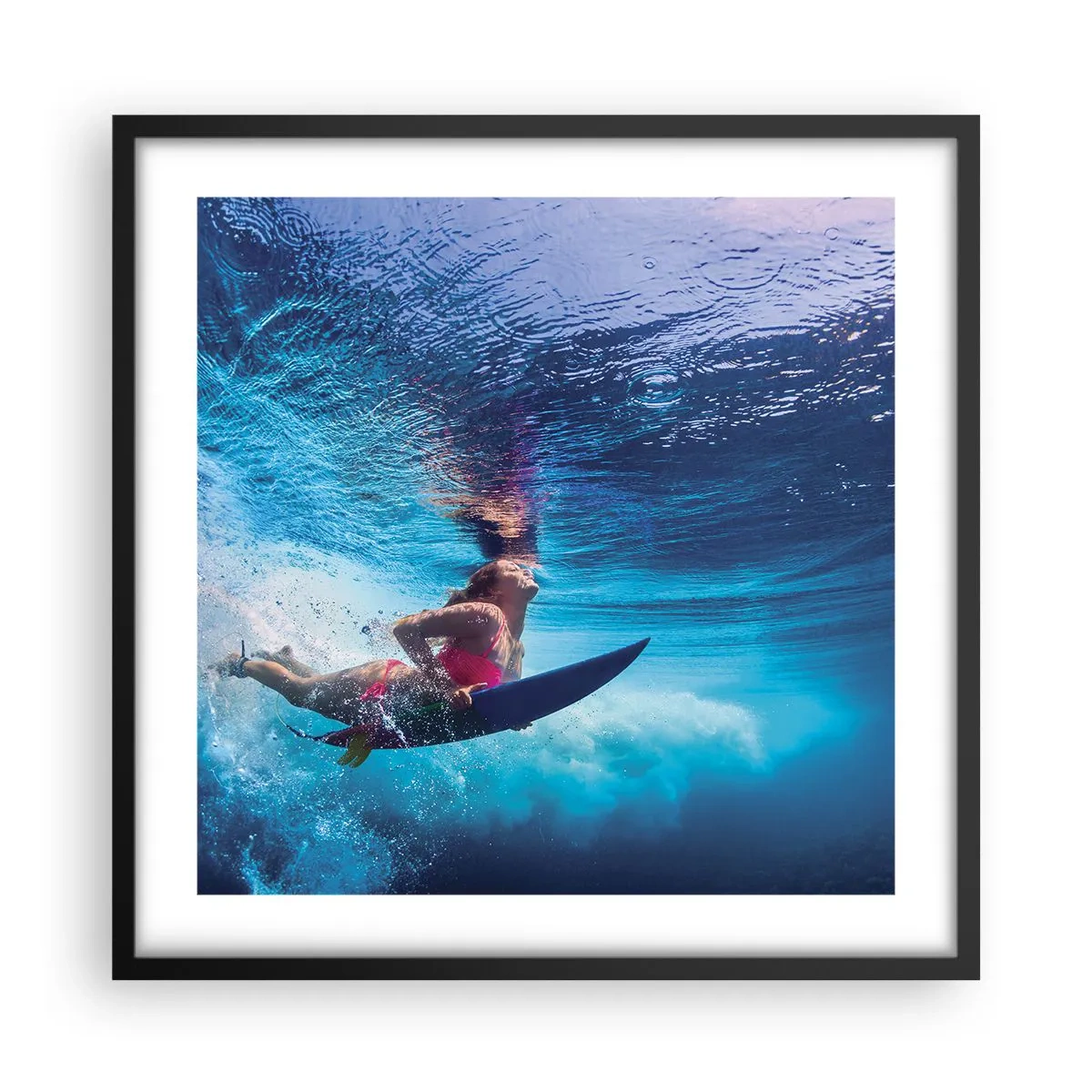 Poster in einem schwarzem Rahmen - Tiefe der Freude - 50x50 cm