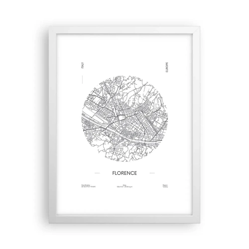 Poster in einem weißen Rahmen - Anatomie von Florenz - 30x40 cm