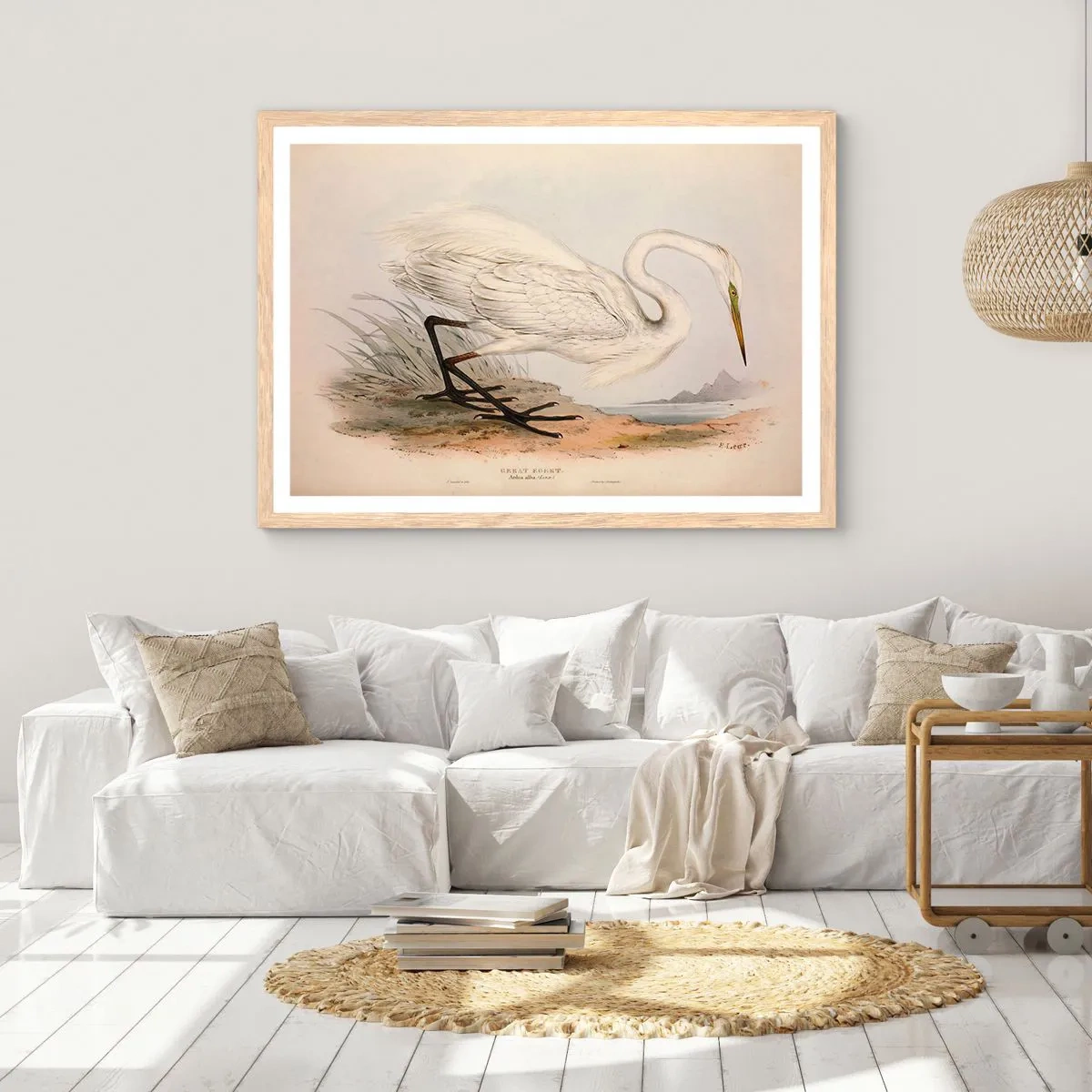 Poster in einem Rahmen aus heller Eiche - Dame auf den Binsen - 100x70 cm