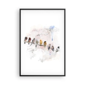 Poster in einem schwarzem Rahmen - Geflügeltes Treffen - 61x91 cm