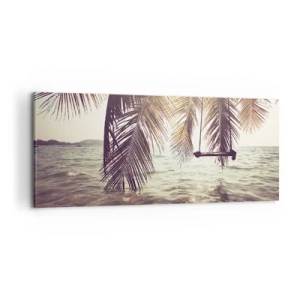 Bild auf Leinwand - Leinwandbild - Sie können nach Belieben in den Wolken schwingen - 100x40 cm