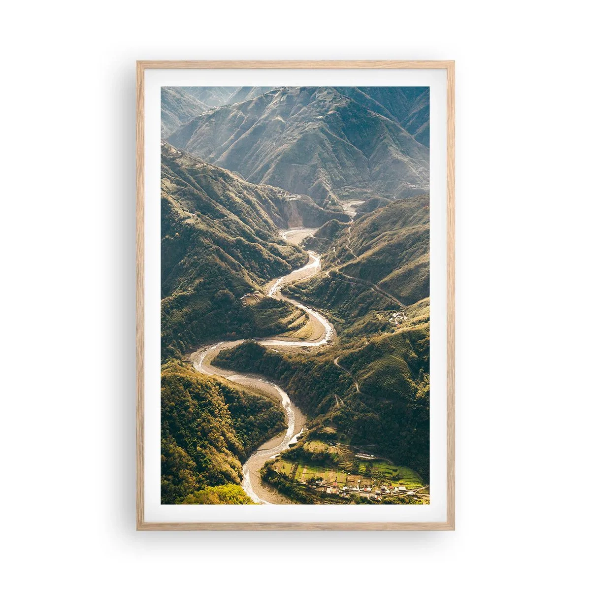 Poster in einem Rahmen aus heller Eiche - Direkt aus dem Herzen der Berge - 61x91 cm